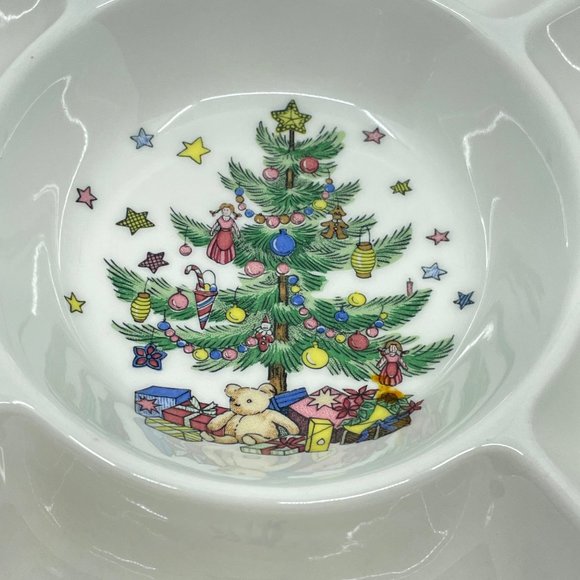 Nikko Happy Holiday Greetings Hors D’oeuvres Platter Tray Christmas Tree Japan - Picture 2 of 7